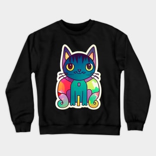 Cat cut fullcolor sticker styles Galaxy Crewneck Sweatshirt